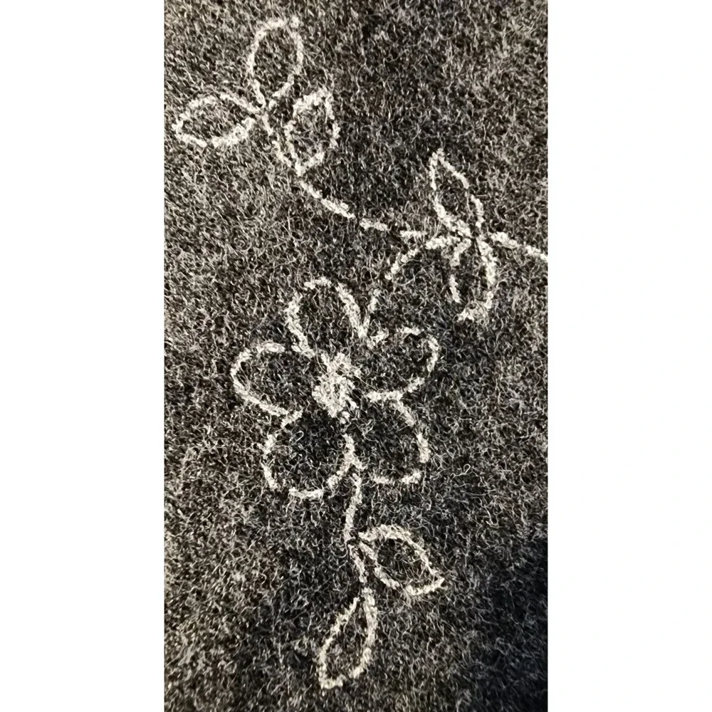 Soft Cotton Blend Stretch Fabric Black w/ White Flowers  108